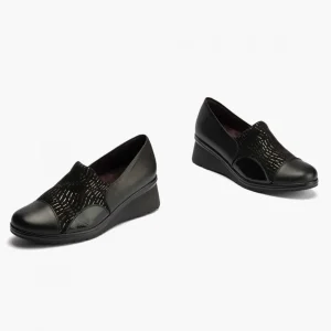 Calzaro Confort | Zapato abotinado Lycra para Mujer 10033 color Negro