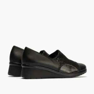 Calzaro Confort | Zapato abotinado Lycra para Mujer 10033 color Negro