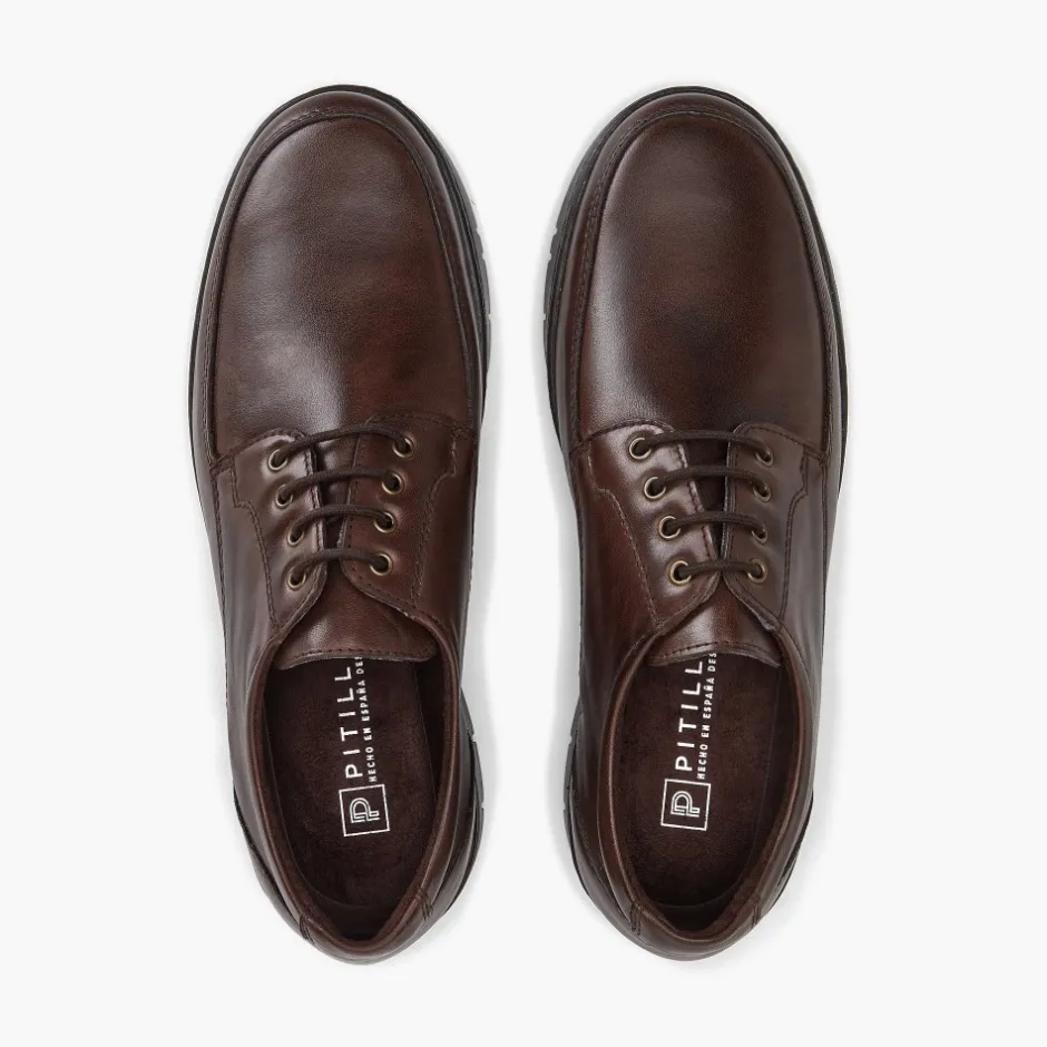 zapato_blucher_hombre__en_4.webp Calzaro Zapatos Con Cordones | Zapato Blucher Hombre 110 en Piel Napa Lisa Marrón
