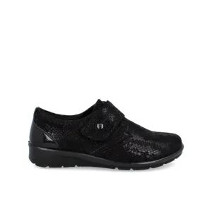 Calzaro Zapatos Con Cordones | Zapato Confort 20391 Microfibra Negro