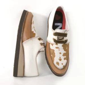 Calzaro Zapatos Con Cordones | Zapato Cordones Luka 2115 Cuero y Animal Print Cebra