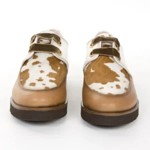 Calzaro Zapatos Con Cordones | Zapato Cordones Luka 2115 Cuero y Animal Print Cebra