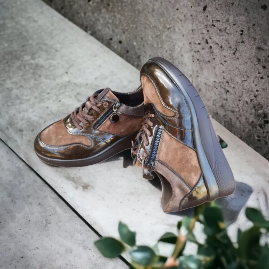 zapato_cua__bronce_1.webp Calzaro Zapatos Con Cordones | Zapato Cuña 2512 Bronce