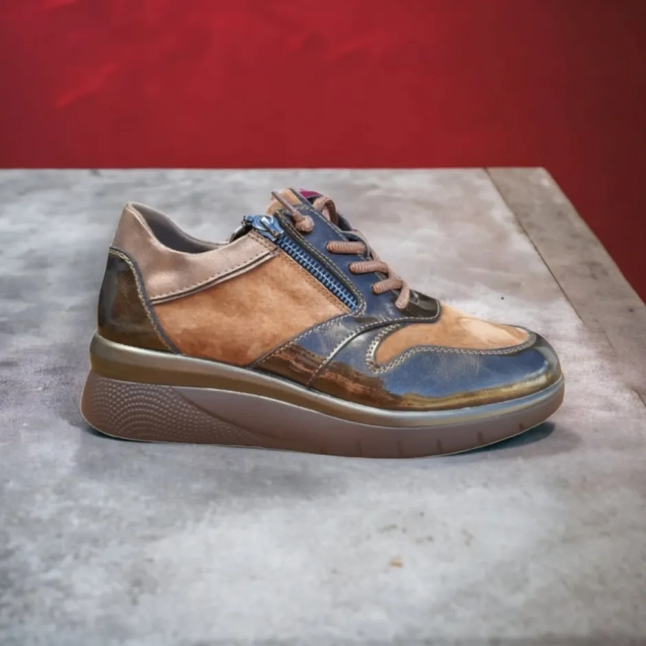 zapato_cua__bronce_3.webp Calzaro Zapatos Con Cordones | Zapato Cuña 2512 Bronce