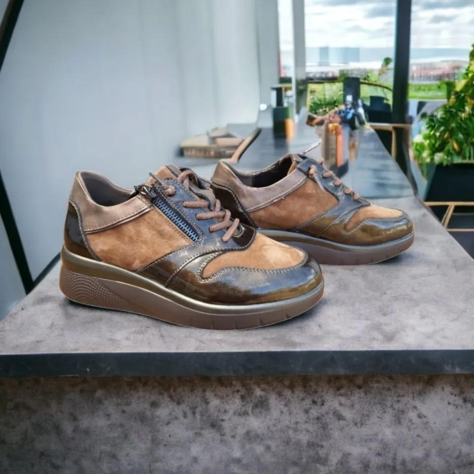 zapato_cua__bronce_6.webp Calzaro Zapatos Con Cordones | Zapato Cuña 2512 Bronce