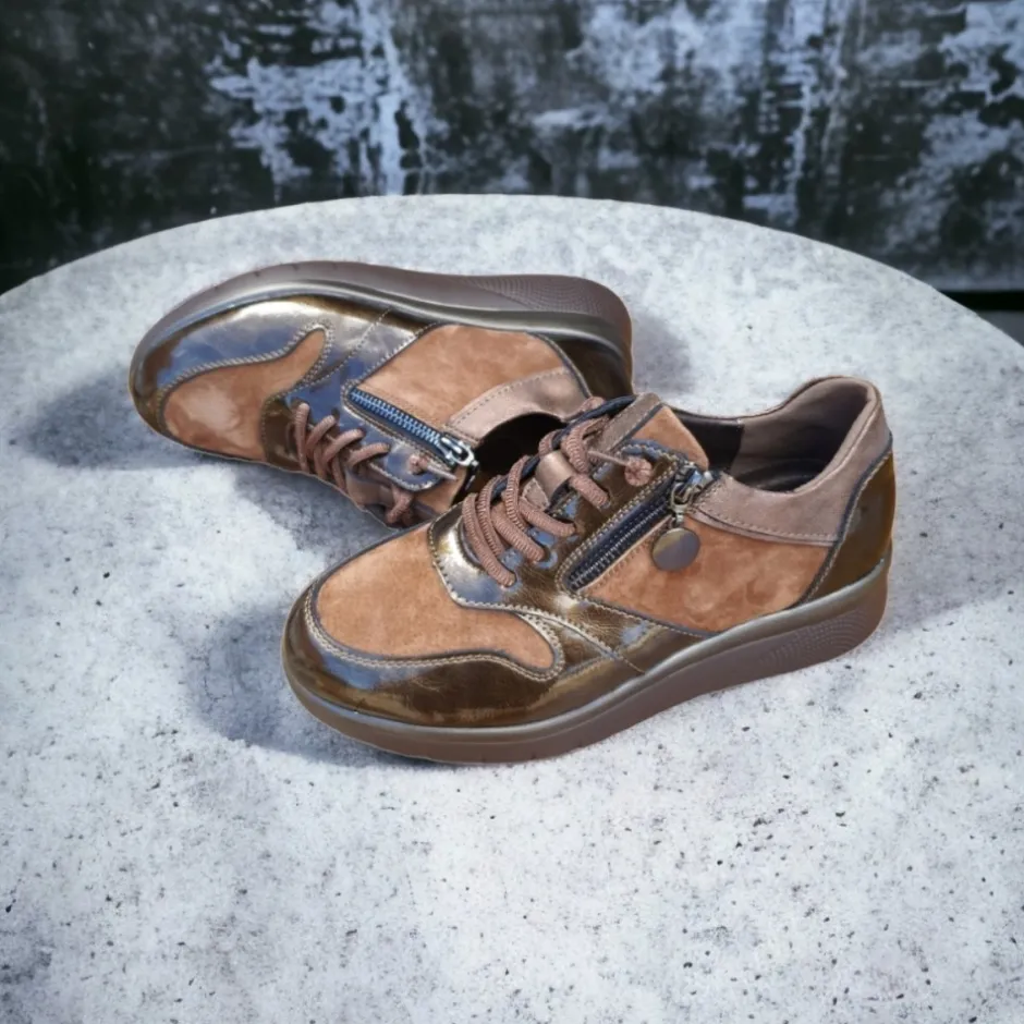 zapato_cua__bronce_7.webp Calzaro Zapatos Con Cordones | Zapato Cuña 2512 Bronce