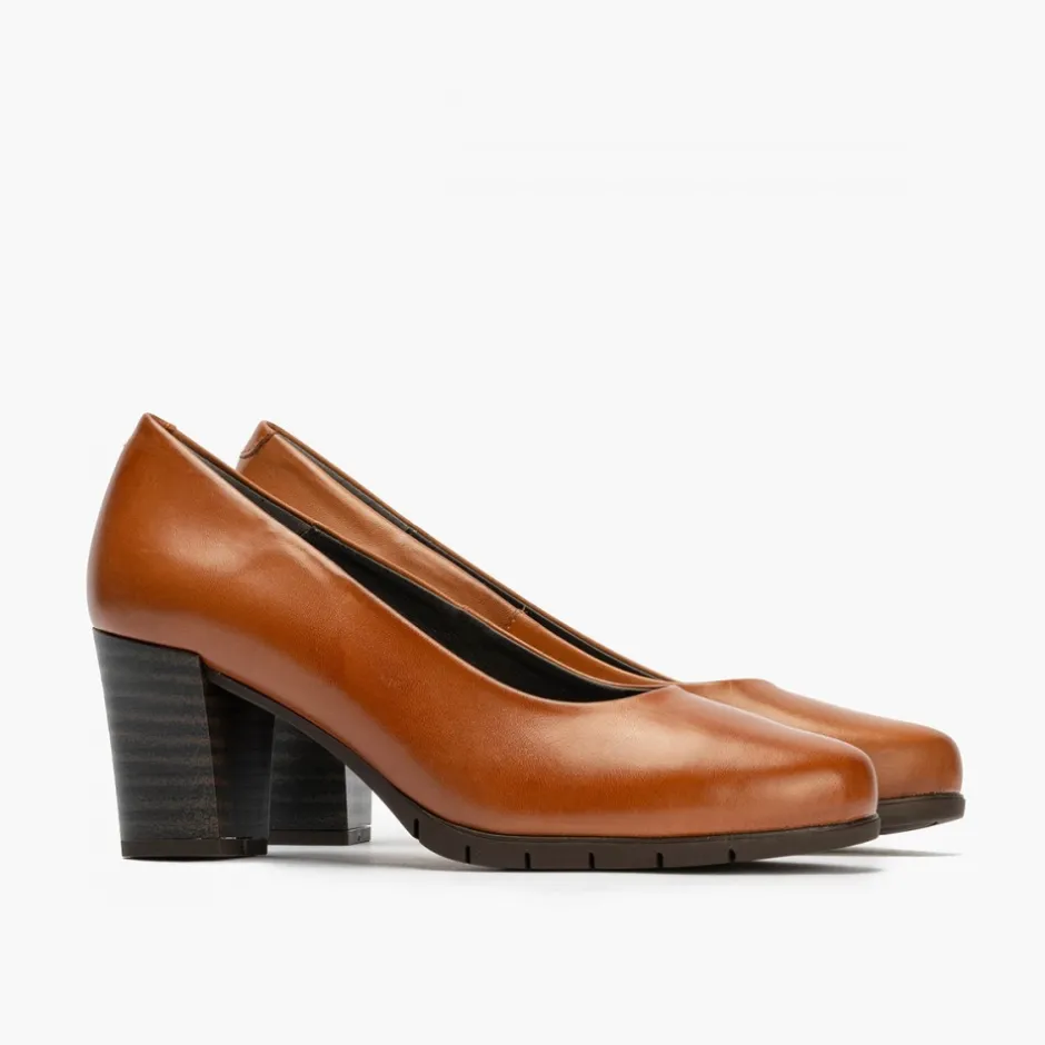 zapato_de_saln__tacn_alto_0-1.webp Calzaro Confort | Zapato de Salón 100 Tacón Alto Tapas Marrón Claro Cuero.