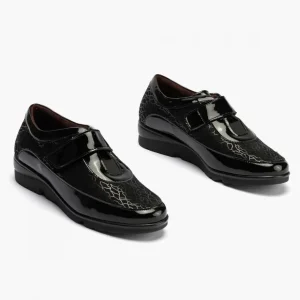 Calzaro Confort | Zapato Deportivo 10001 Velcro de Mujer Color Negro.