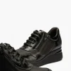 Calzaro Deportivas | Confort | Zapato Deportivo Charol con Cremallera para Mujer 10210 Color Negro.