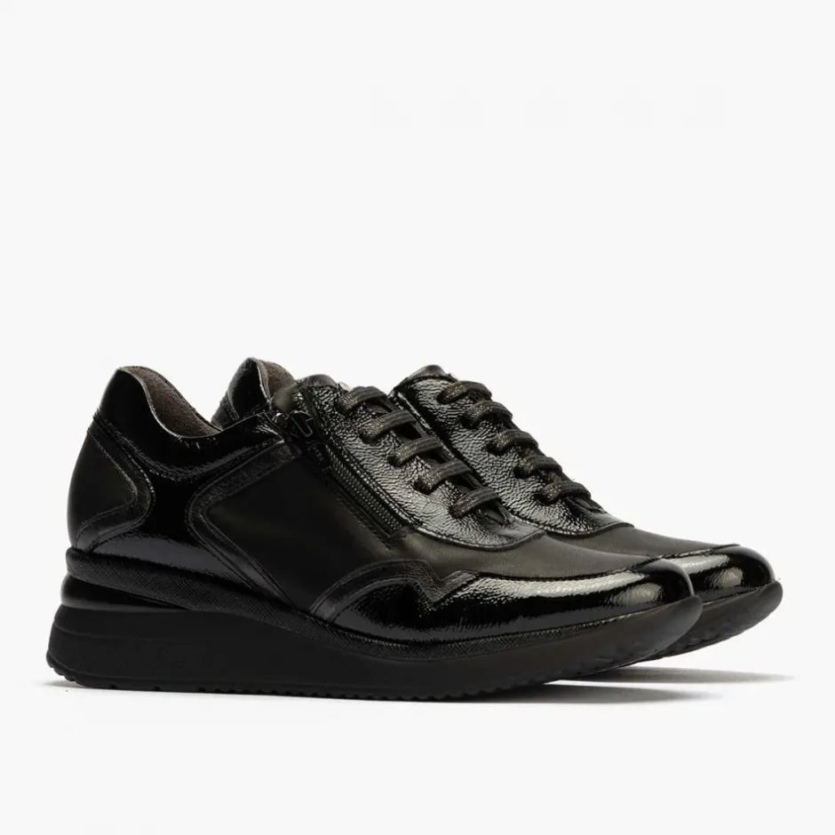 zapato_deportivo_charol_c_1.webp Calzaro Deportivas | Confort | Zapato Deportivo Charol con Cremallera para Mujer 10210 Color Negro.