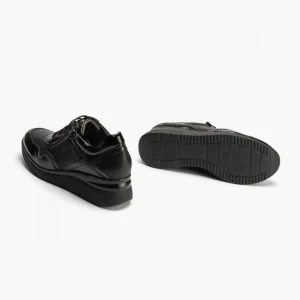 Calzaro Deportivas | Confort | Zapato Deportivo Charol con Cremallera para Mujer 10210 Color Negro.