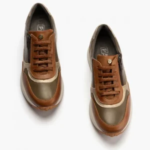 Calzaro Deportivas | Confort | Zapato Deportivo con Cremallera para Mujer 10205 Color Cuero.