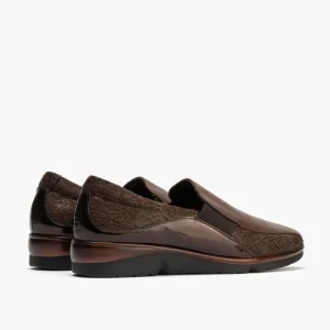 Calzaro Confort | Zapato Manoletina Gucci Elásticos 10000 Color Marrón.