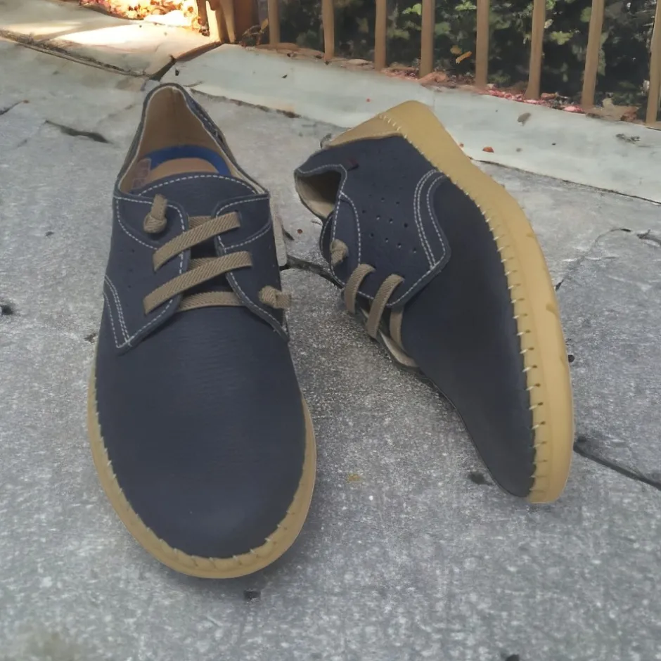 zapato_nobuck__azul_marin_0.webp Calzaro Zapatos Con Cordones | Zapato Nobuck 4092 Azul Marino Cordones Elásticos