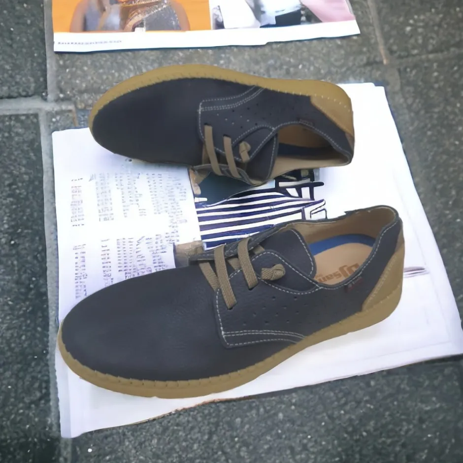 zapato_nobuck__azul_marin_4.webp Calzaro Zapatos Con Cordones | Zapato Nobuck 4092 Azul Marino Cordones Elásticos
