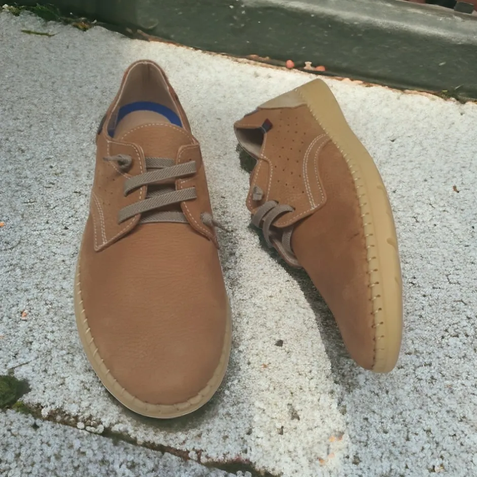 zapato_nobuck__nuez_marrn_0.webp Calzaro Zapatos Con Cordones | Zapato Nobuck 4092 Nuez Marrón Cordones Elásticos