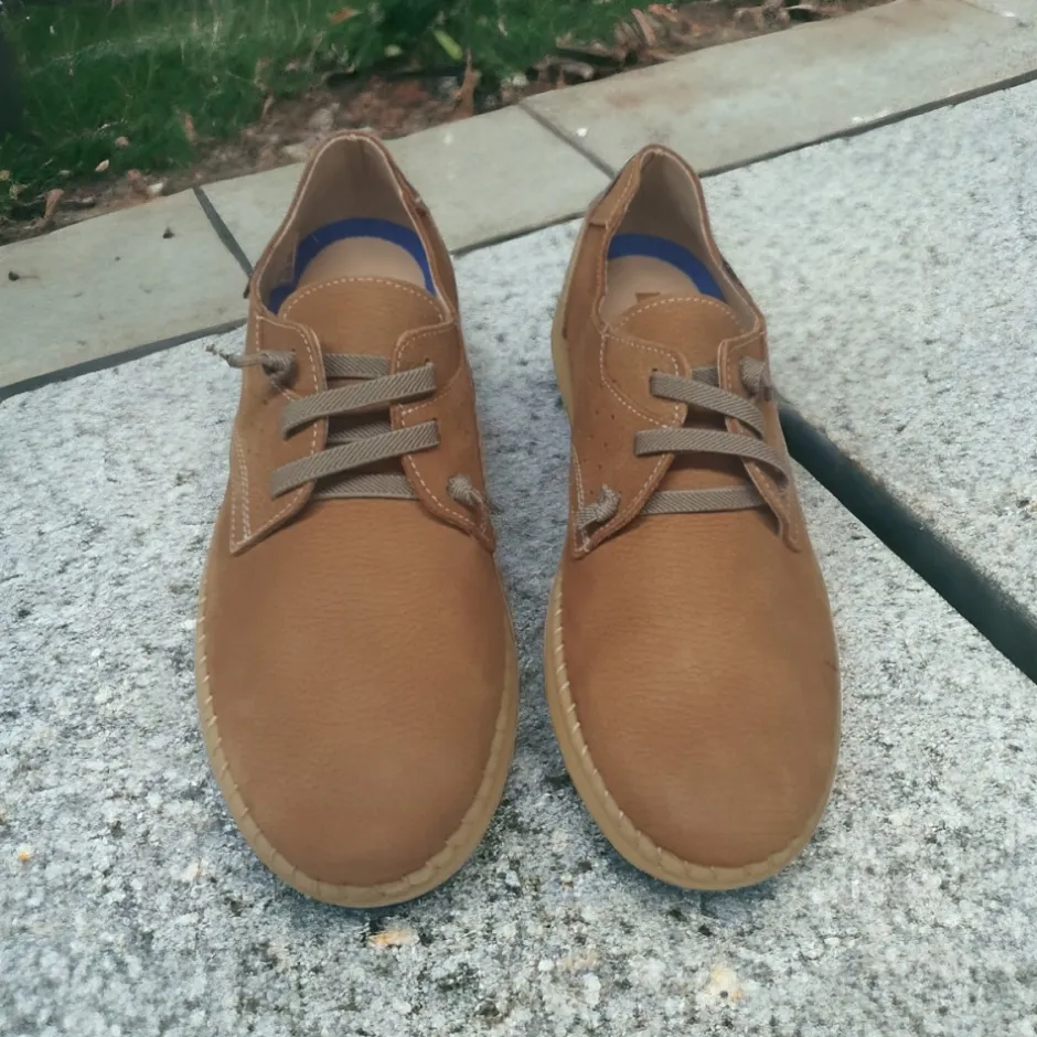 zapato_nobuck__nuez_marrn_2.webp Calzaro Zapatos Con Cordones | Zapato Nobuck 4092 Nuez Marrón Cordones Elásticos