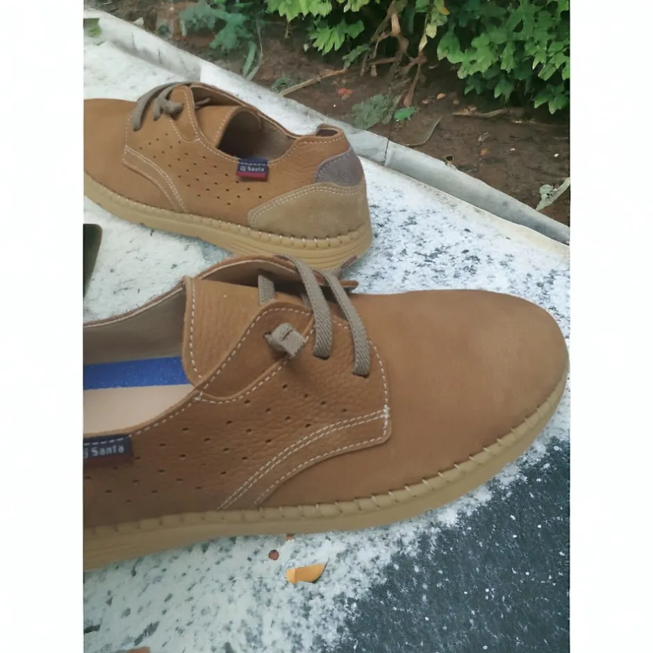 zapato_nobuck__nuez_marrn_3.webp Calzaro Zapatos Con Cordones | Zapato Nobuck 4092 Nuez Marrón Cordones Elásticos
