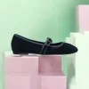 Calzaro Zapatos De Tac贸n | Bailarinas | Zapato Plano Con Una Pulsera Ancha 535 Negro.