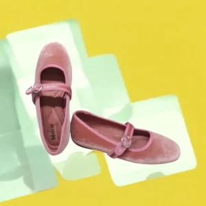 Calzaro Zapatos De Tac贸n | Bailarinas | Zapato Plano Con Una Pulsera Ancha 535 Rosa Palo.