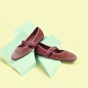 Calzaro Zapatos De Tac贸n | Bailarinas | Zapato Plano Con Una Pulsera Ancha 535 Rosa Palo.