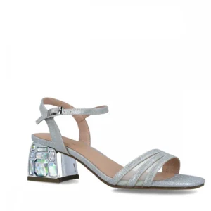 Calzaro Zapatos De Tac贸n | Zapato Sandalia 23474 Moldavita Plata
