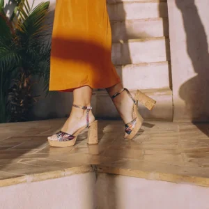 Calzaro Sandalias | Zapatos De Tac贸n | Zapato Sandalia 68378 Roseta Multicolor