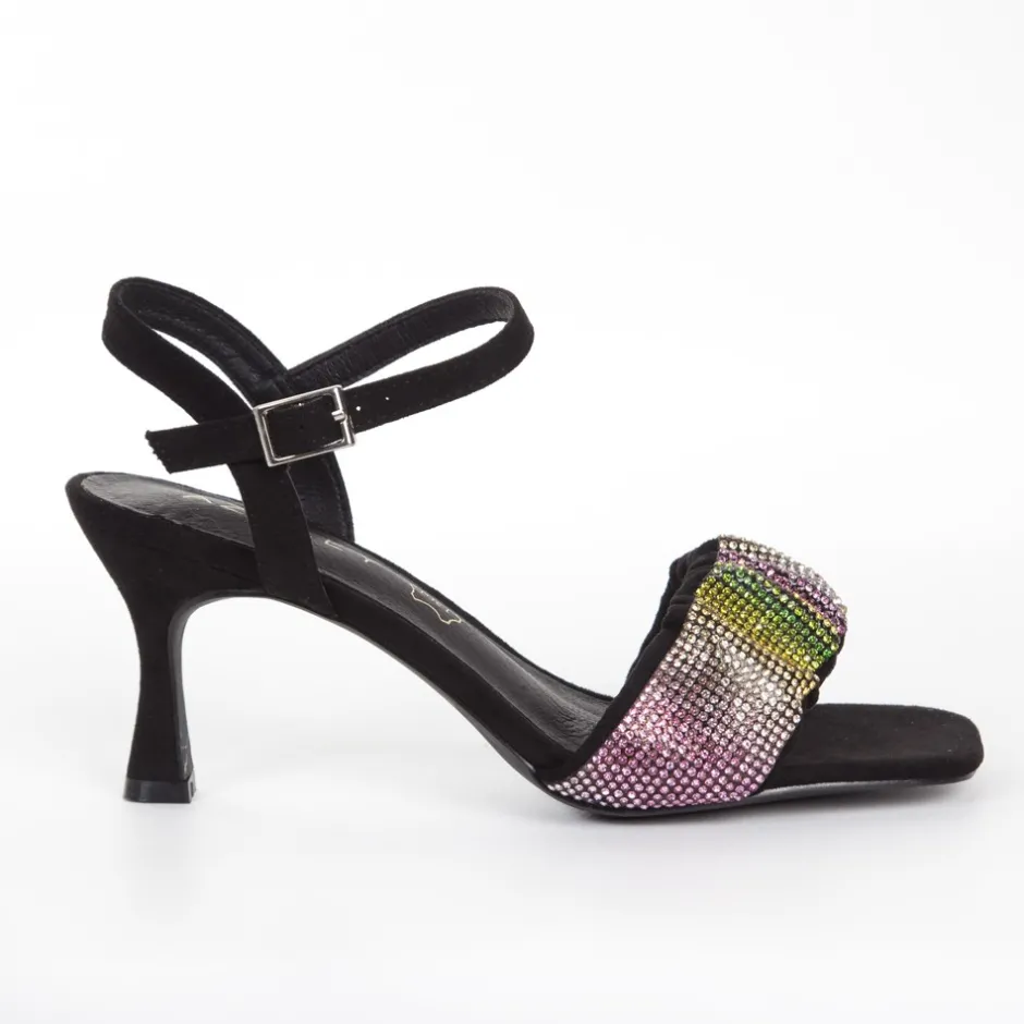 zapato_sandalia_fiesta__n_0.webp Calzaro Zapatos De Tac贸n | Zapatos De Tac贸n | Zapato Sandalia Fiesta 377 Negro Multicolor con Pala Strass
