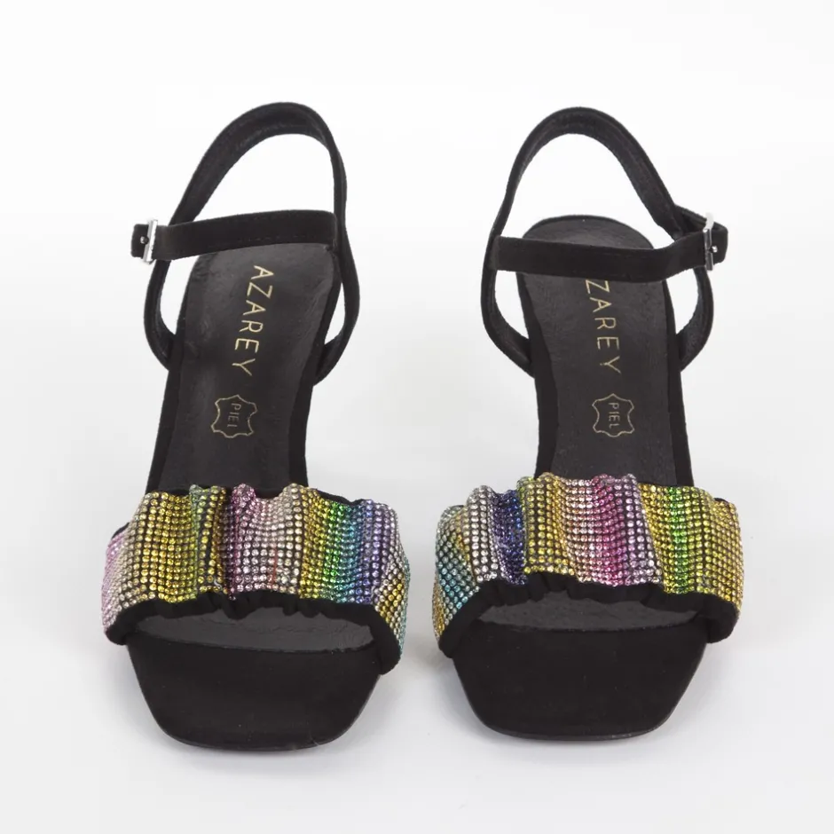 zapato_sandalia_fiesta__n_1.webp Calzaro Zapatos De Tac贸n | Zapatos De Tac贸n | Zapato Sandalia Fiesta 377 Negro Multicolor con Pala Strass