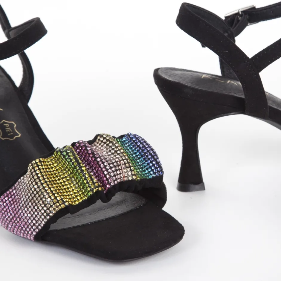 zapato_sandalia_fiesta__n_2.webp Calzaro Zapatos De Tac贸n | Zapatos De Tac贸n | Zapato Sandalia Fiesta 377 Negro Multicolor con Pala Strass