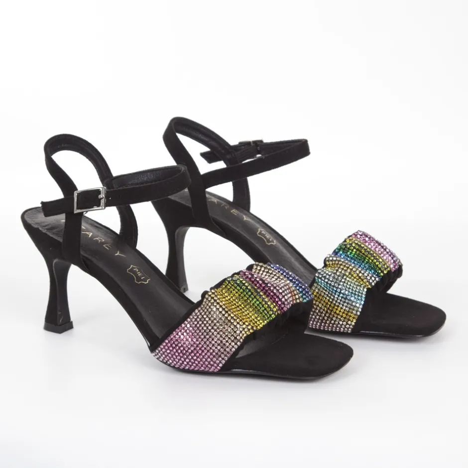 zapato_sandalia_fiesta__n_3.webp Calzaro Zapatos De Tac贸n | Zapatos De Tac贸n | Zapato Sandalia Fiesta 377 Negro Multicolor con Pala Strass