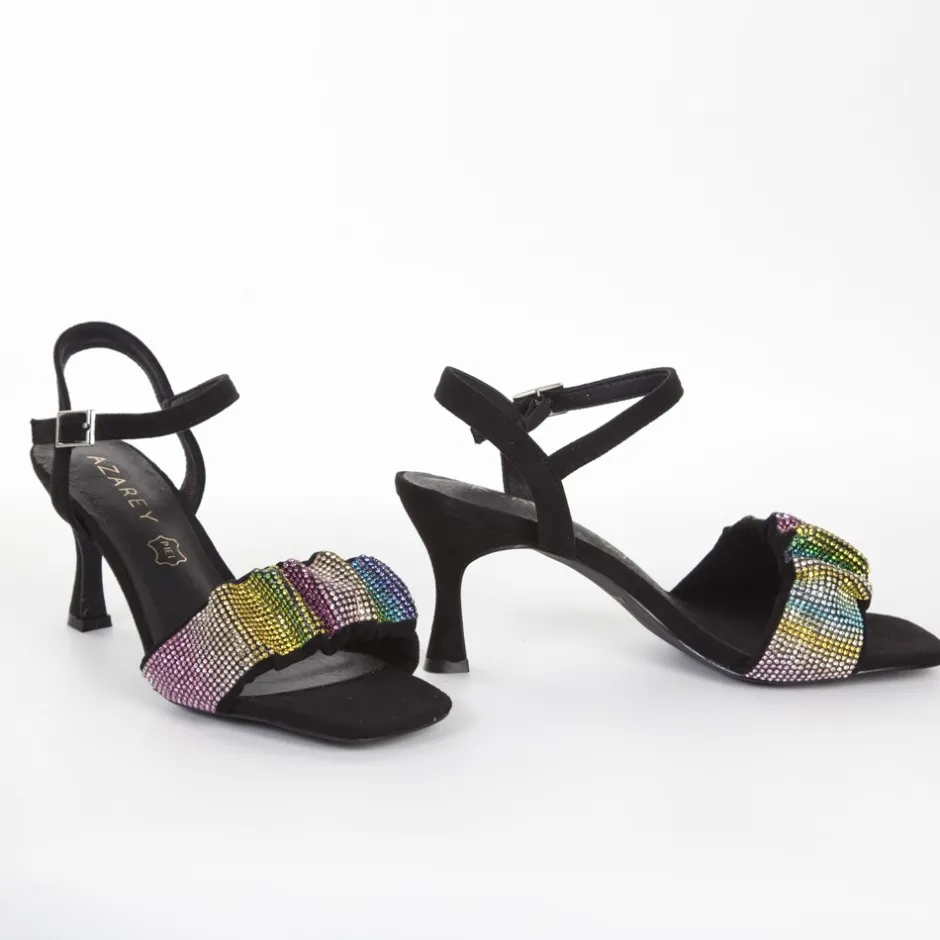 zapato_sandalia_fiesta__n_5.webp Calzaro Zapatos De Tac贸n | Zapatos De Tac贸n | Zapato Sandalia Fiesta 377 Negro Multicolor con Pala Strass
