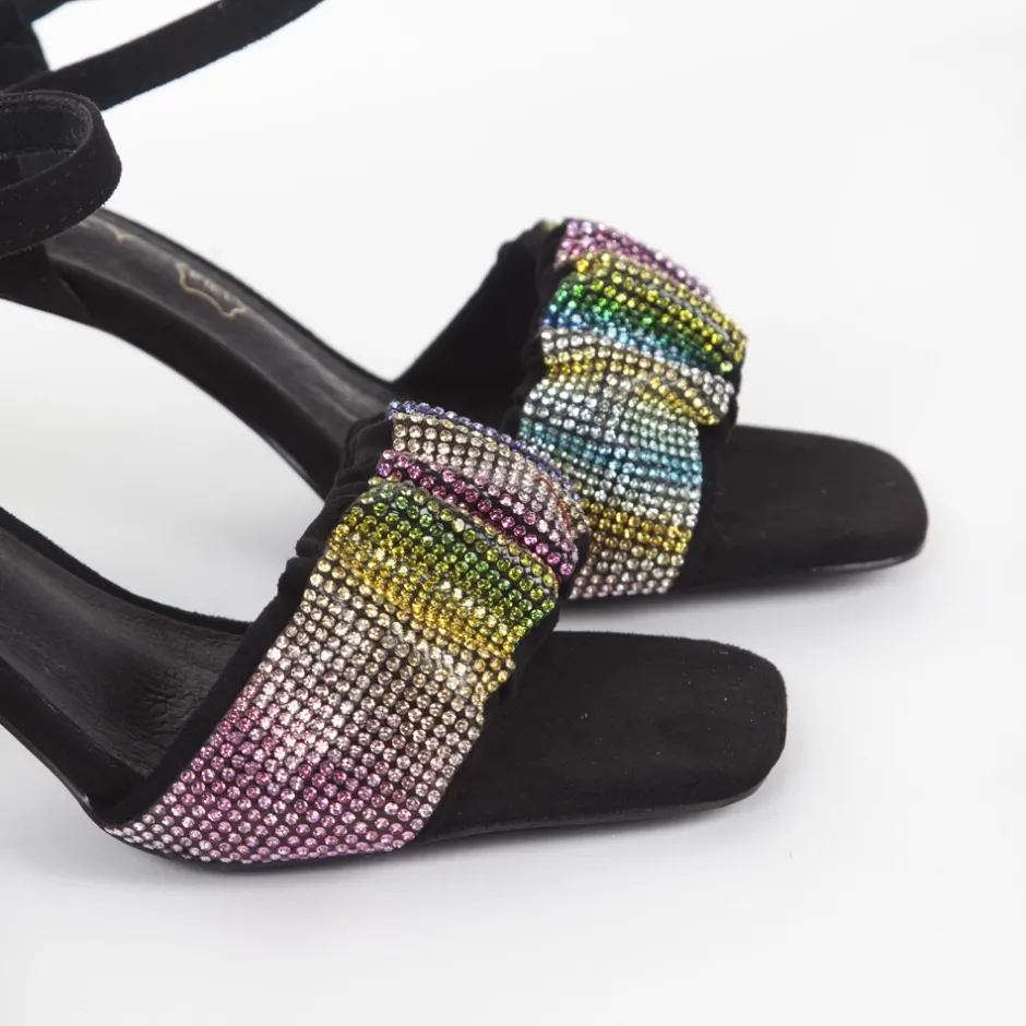 zapato_sandalia_fiesta__n_7.webp Calzaro Zapatos De Tac贸n | Zapatos De Tac贸n | Zapato Sandalia Fiesta 377 Negro Multicolor con Pala Strass
