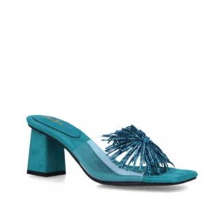 Calzaro Zapatos De Tac贸n | Sandalias | Zapato Sandalia Mulé 22893 Azul Medio Celeste