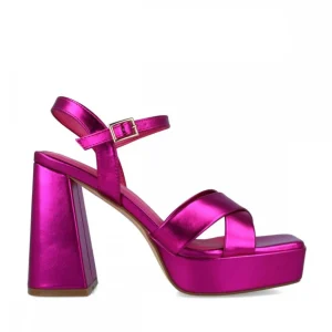 Calzaro Zapatos De Tac贸n | Zapato Sandalia Triangulum 23948 Rosa Fuxia