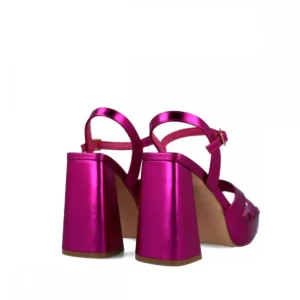 Calzaro Zapatos De Tac贸n | Zapato Sandalia Triangulum 23948 Rosa Fuxia