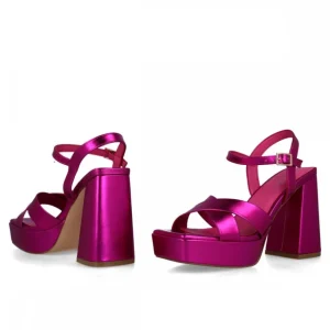 Calzaro Zapatos De Tac贸n | Zapato Sandalia Triangulum 23948 Rosa Fuxia
