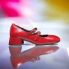 Calzaro Zapatos De Tac贸n | Confort | Zapatos de Tacón Bajo Con Dos Correas Mary Jane Desiree Daky 1 Rojo.
