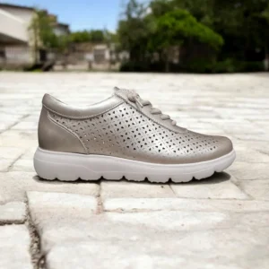 Calzaro Confort | Zapatos Sneakers Picaditos Cordones Slip-on 422 Bronce