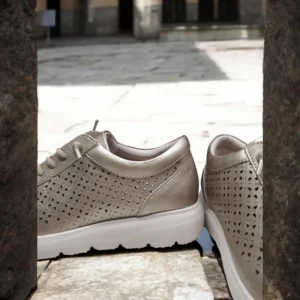 Calzaro Confort | Zapatos Sneakers Picaditos Cordones Slip-on 422 Bronce