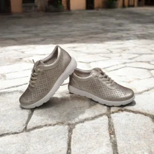 Calzaro Confort | Zapatos Sneakers Picaditos Cordones Slip-on 422 Bronce
