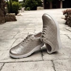 Calzaro Confort | Zapatos Sneakers Picaditos Cordones Slip-on 422 Bronce