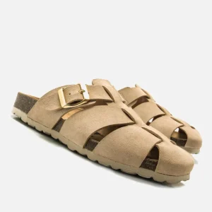 Calzaro Zuecos | Sandalias Bios | Zueco 59375 Liliane Serraje Beige Arena.