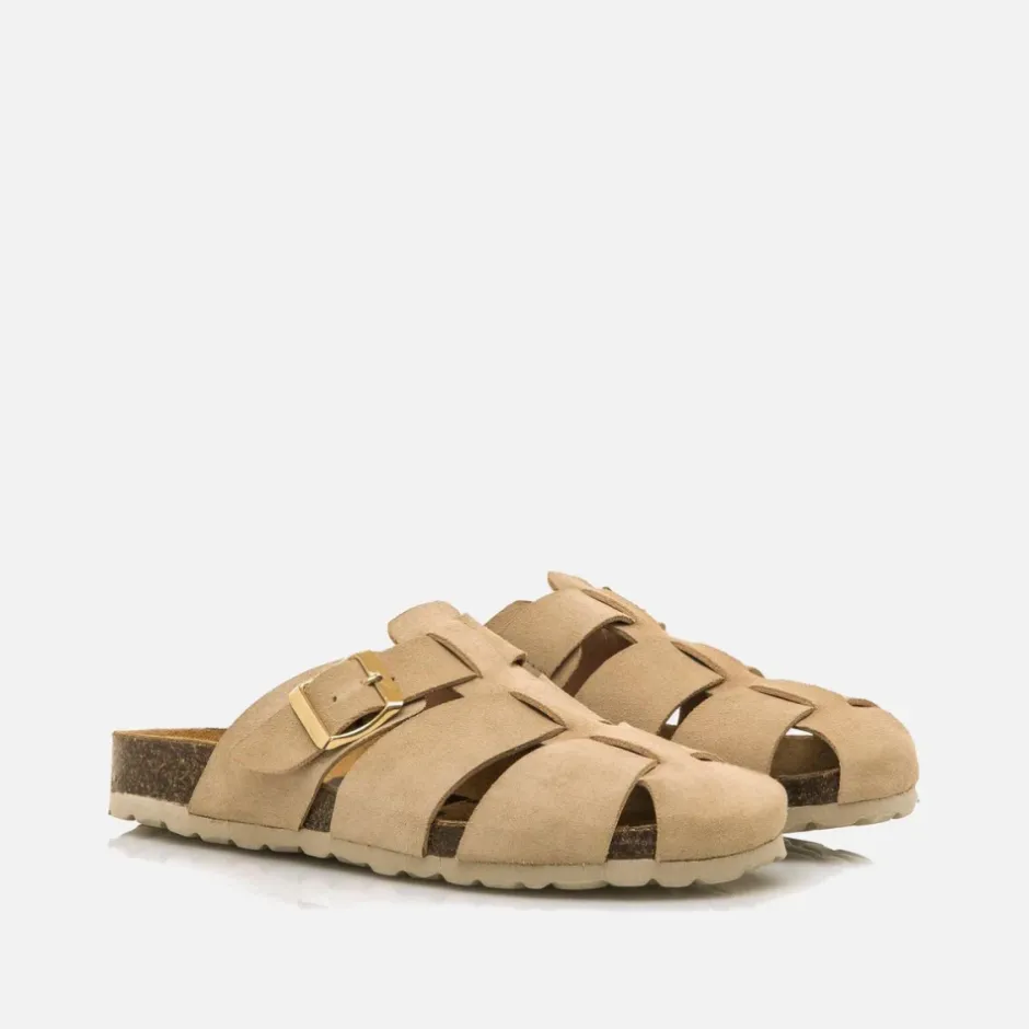 zueco__liliane_serraje_be_6.webp Calzaro Zuecos | Sandalias Bios | Zueco 59375 Liliane Serraje Beige Arena.