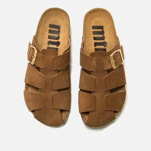 Calzaro Zuecos | Sandalias Bios | Zueco 59375 Liliane Serraje Marrón Avellana .