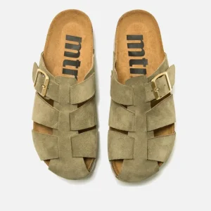 Calzaro Zuecos | Sandalias Bios | Zueco 59375 Liliane Serraje Verde Kaki .