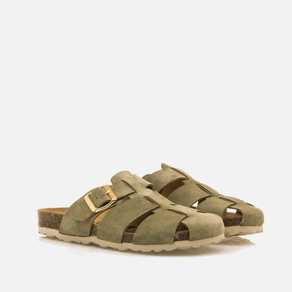 zueco__liliane_serraje_ve_5.webp Calzaro Zuecos | Sandalias Bios | Zueco 59375 Liliane Serraje Verde Kaki .