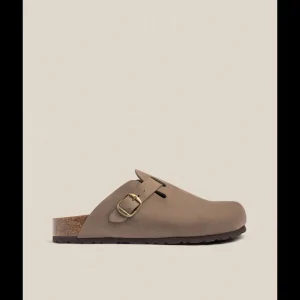 Calzaro Sandalias | Sandalias Bios | Zueco 599 Nobuk Taupe Marrón.
