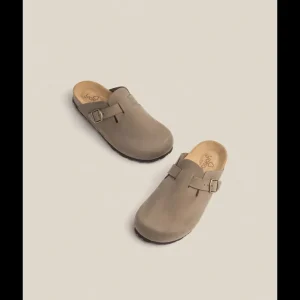 Calzaro Sandalias | Sandalias Bios | Zueco 599 Nobuk Taupe Marrón.
