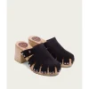 Calzaro Zuecos | Zueco Mujer Serraje Negro Gia 2880.